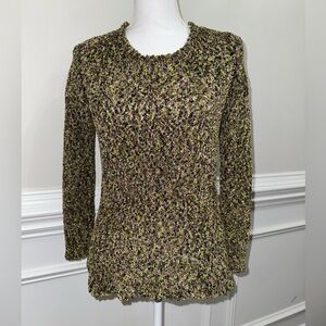 Sigrid Olsen Multicolor Purple and Green Textured Knit Sweater sz S